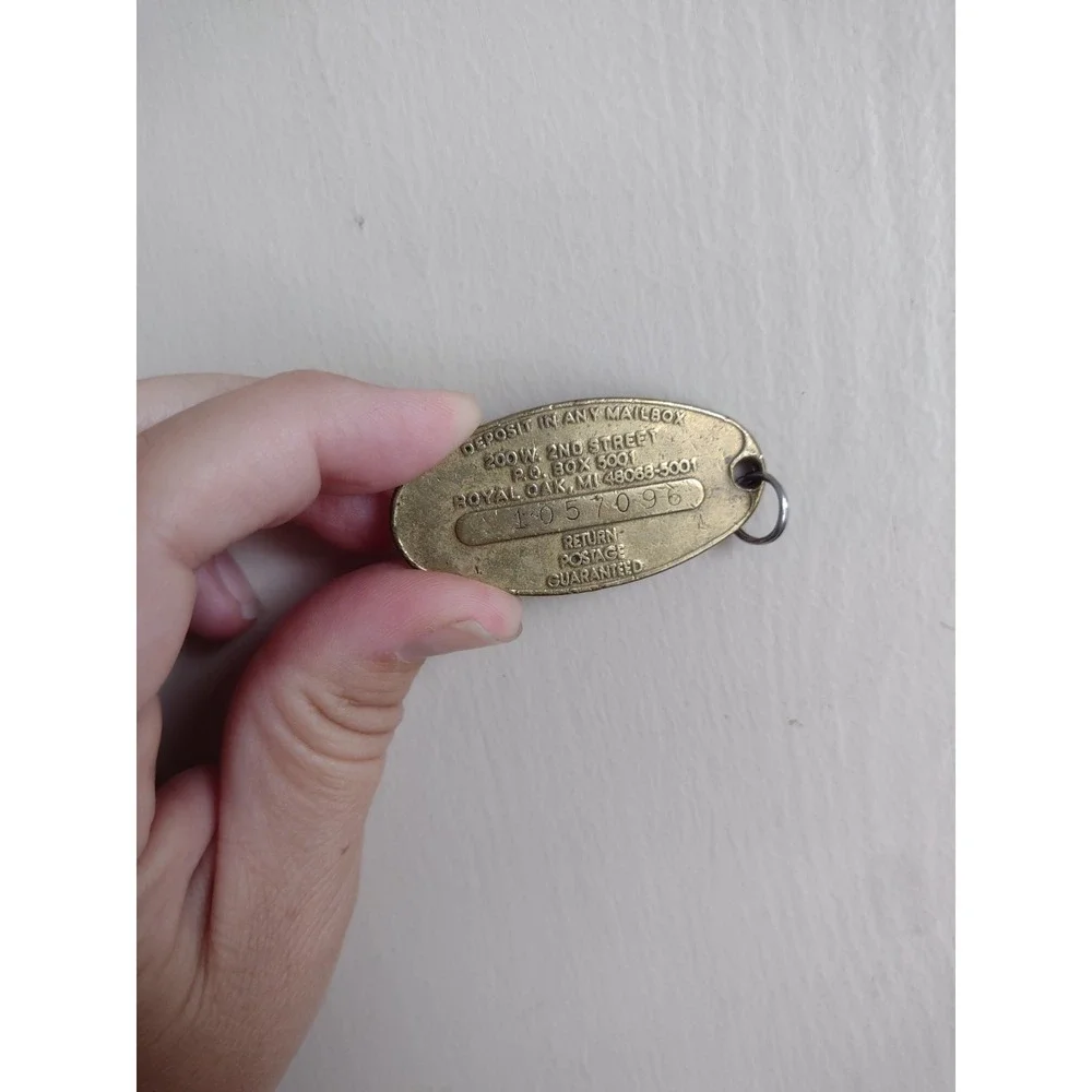 Vtg Chevrolet Brass Keychain Mail Back Tag Commitment to Excellence 70s 80s